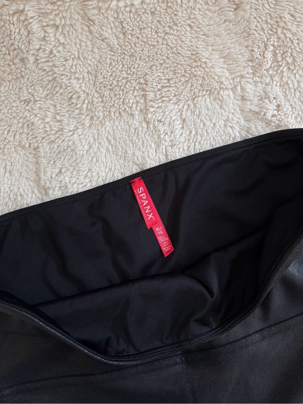 SPANX Faux Leather Leggings Black High Rise Tall Size XL - Picture 4 of 6